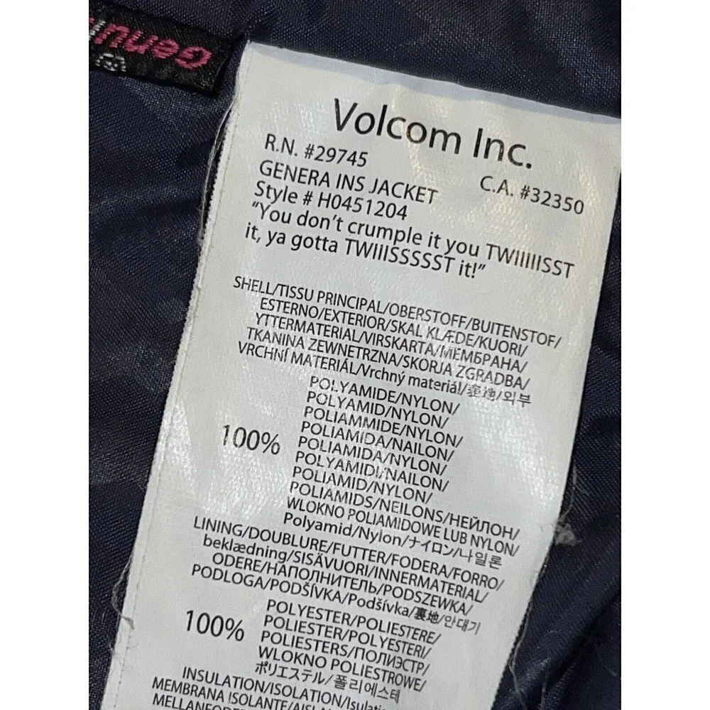 VOLCOM Thermonite 15,000mm/10,000gm2 Genera Ski Snowboarding Snow Jacket